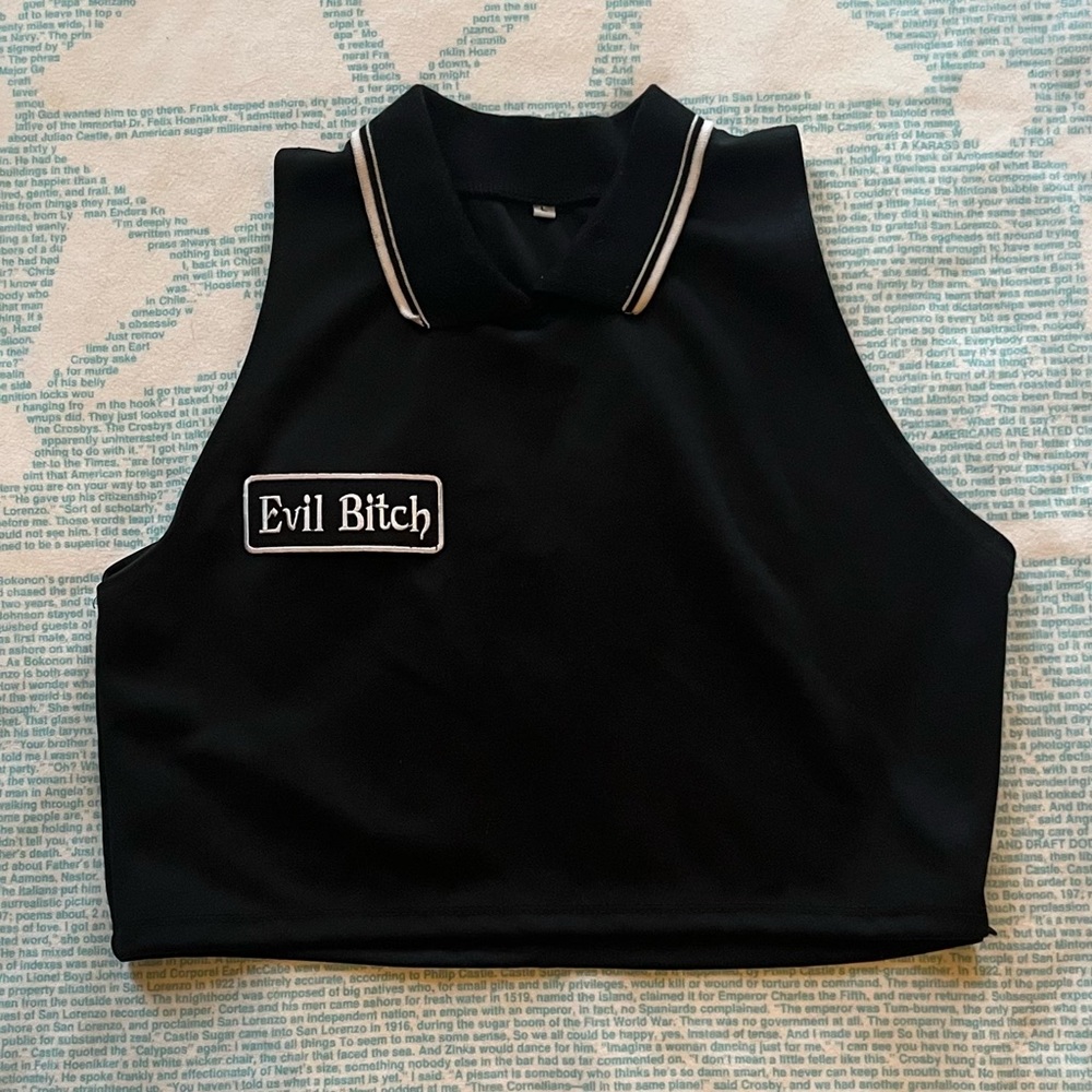 Happy Monday Evil Bitch crop top